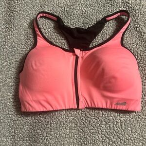 Hot Pink and Black Avía Sports Bra with Zipper